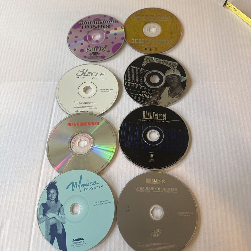 Lot of 8 90s Hip Hop R&B Promo CD Singles Blackstreet Monica Master P Rap”